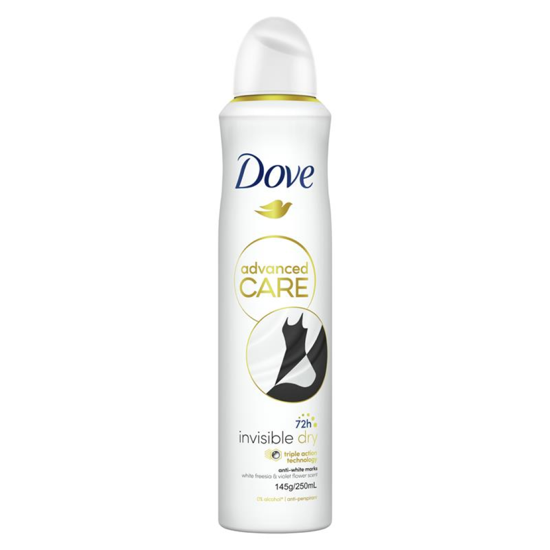 DOVE ANT/PERS SPRAY INVISIBLE DRY 250ML